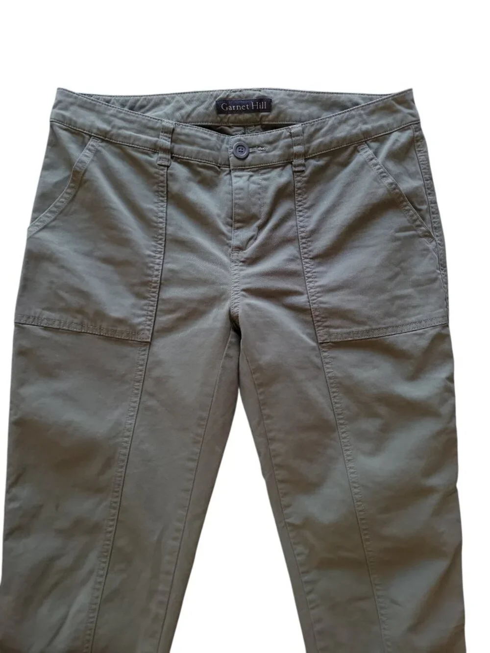 Garnet Hill Green Slim Utility Chino Pant Women's Size 4